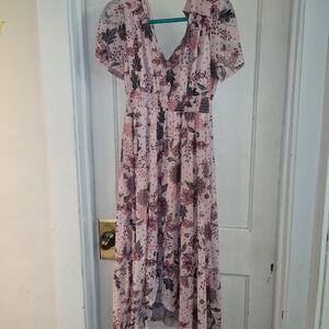 Maurices Asymmetrical Pink Floral Dress